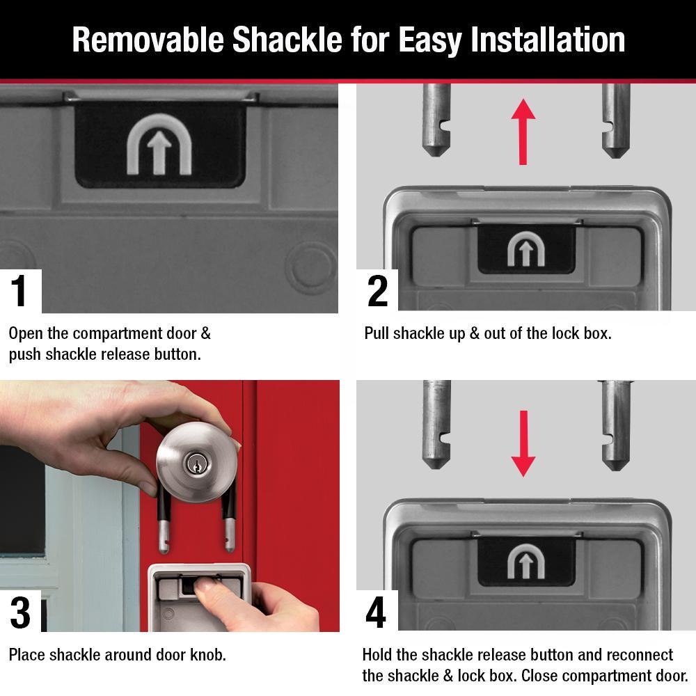 SafeSpace Portable Light-Up Dial Lock Box with Removable Shackle - Super Arbor