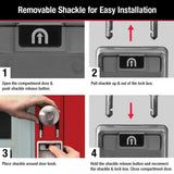 SafeSpace Portable Light-Up Dial Lock Box with Removable Shackle - Super Arbor