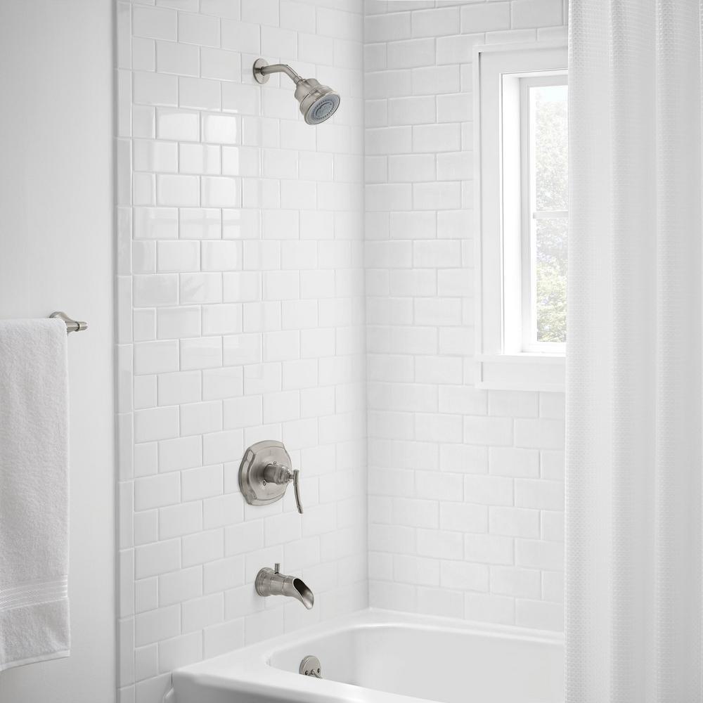 Bamboo Single-Handle 3-Spray Tub and Shower Faucet in Brushed Nickel - Super Arbor