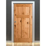 30 in. x 80 in. Krosswood Craftsman 3-Panel Shaker Solid Wood Core Rustic Knotty Alder Interior Door Slab - Super Arbor