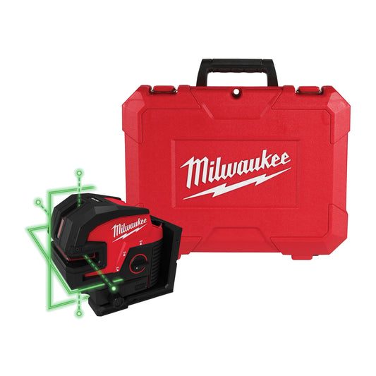 Milwaukee M12 12-Volt Lithium-Ion Cordless Green Cross Line & 4-Points Laser, Tool Only (3624-20)