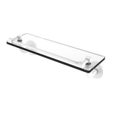 Remi Collection 16 in. Glass Vanity Shelf with Gallery Rail in Satin Nickel - Super Arbor