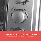1500 W 9-Slice Silver Toaster Oven with Temperature Control and Built-In Timer