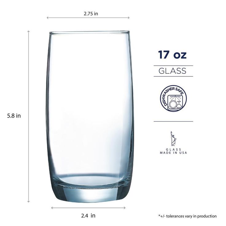 17 oz. and 10 oz. Glass Tumblers (Set of 16)