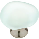1-1/2 in. (38mm) Satin Nickel and Natural Aqua Sea Glass Cabinet Knob (10-Pack) - Super Arbor