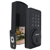 Defiant Square Matte Black Smart Wi-Fi Deadbolt Powered By Hubspace