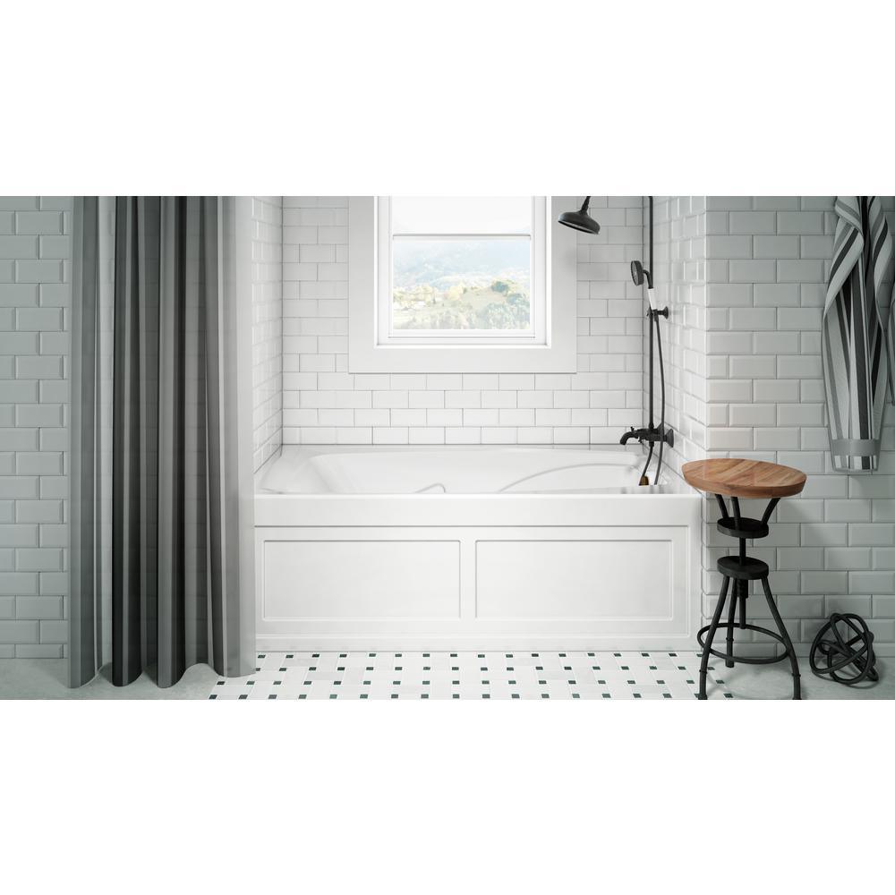 CETRA 60 in. x 32 in. Acrylic Rectangular Drop-in Reversible Soaking Bathtub in White - Super Arbor