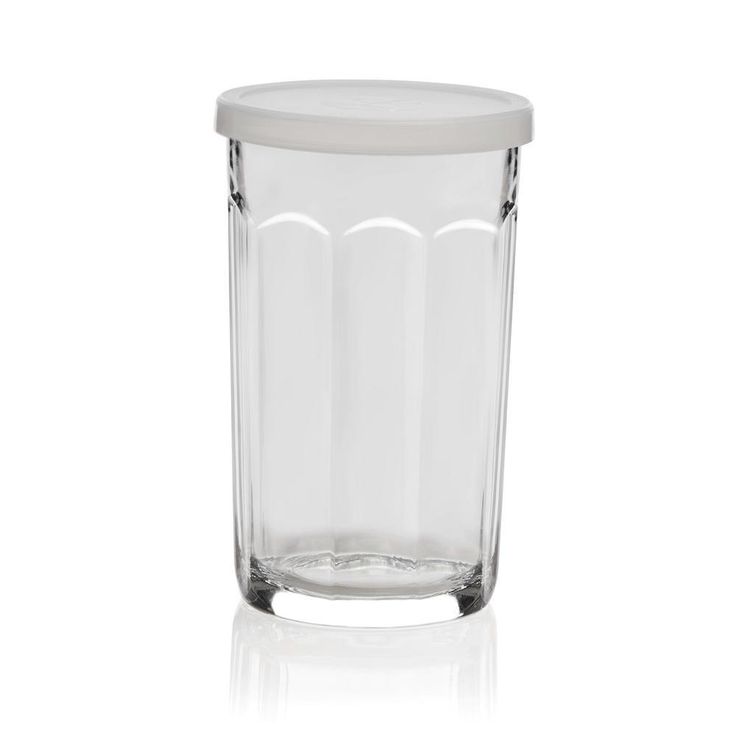 Able 8-Piece Clear Glass Drinkware Set with Lids