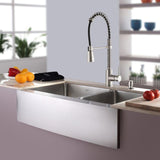 All-in-One Farmhouse Apron Front Stainless Steel 33 in. Double Bowl Kitchen Sink with Faucet in Stainless Steel