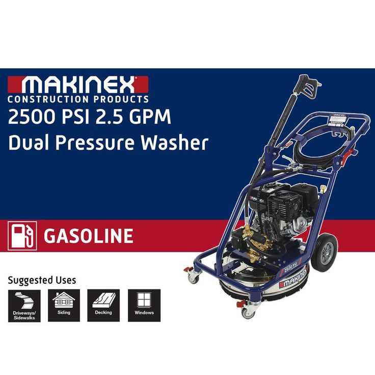 Makinex 2,500 psi 2.5 GPM Gas Dual Pressure Washer