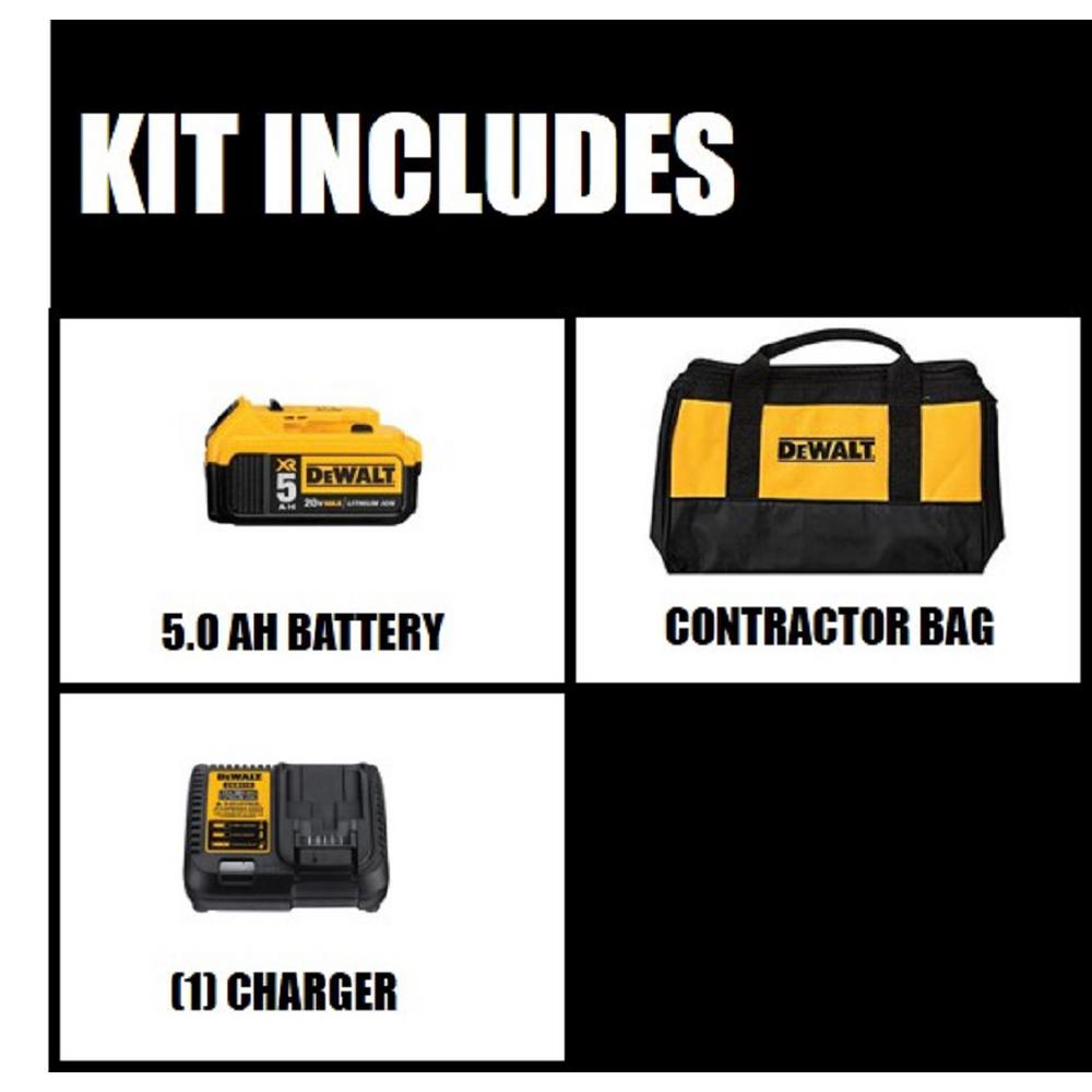 20-Volt MAX XR Lithium-Ion Starter Kit with Premium Battery Pack 5.0Ah, Charger and Kit Bag - Super Arbor