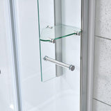 Glamour 38 in. x 77 in. Corner Drain Corner Shower Kit in White and Satin Nickel Hardware - Super Arbor