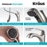 Spot Free Oren Single-Handle Pull-Out Sprayer Kitchen Faucet in All-Brite Stainless Steel - Super Arbor
