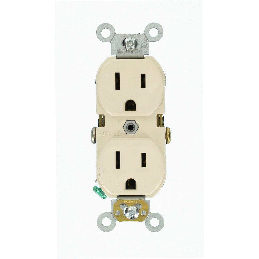 15 Amp Commercial Grade Duplex Outlet, White (10 Pack) - Super Arbor