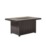 Belize 51 in. W x 25 in. H Rectangle Aluminum Liquid Propane Fire Pit in Dark Brown