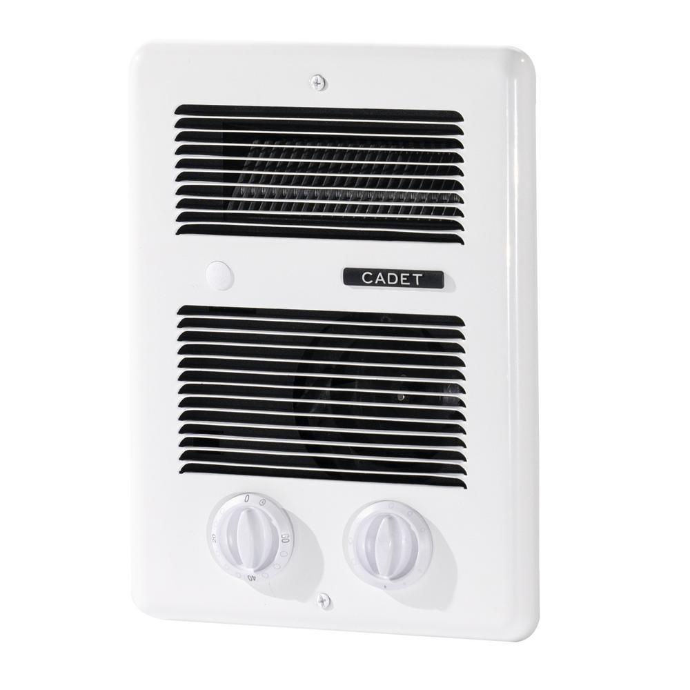 Com-Pak Bath 1,000-Watt 120/240-Volt In-Wall Fan-Forced Heater with Timer in White - Super Arbor