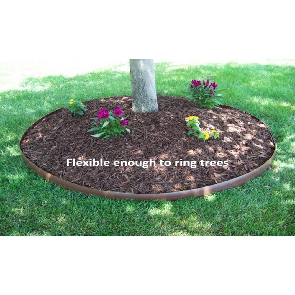 Valley View Industries 20 ft. L x 2 in. W x 3 in. H Light Brown Tall Resin Innovative Edge No Dig Edging with 9 in. Poly Stakes (10-Quantity) - Super Arbor