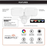 Defiant MaxDetect 240° Motion Sensor Wired Outdoor Exterior 2-Head LED Flood Light 2000L Wi-Fi/Bluetooth Hubspace