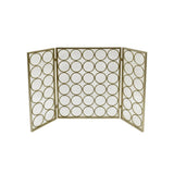 Hartly Modern Black and Silver Three Panel Iron Fire Screen - Super Arbor