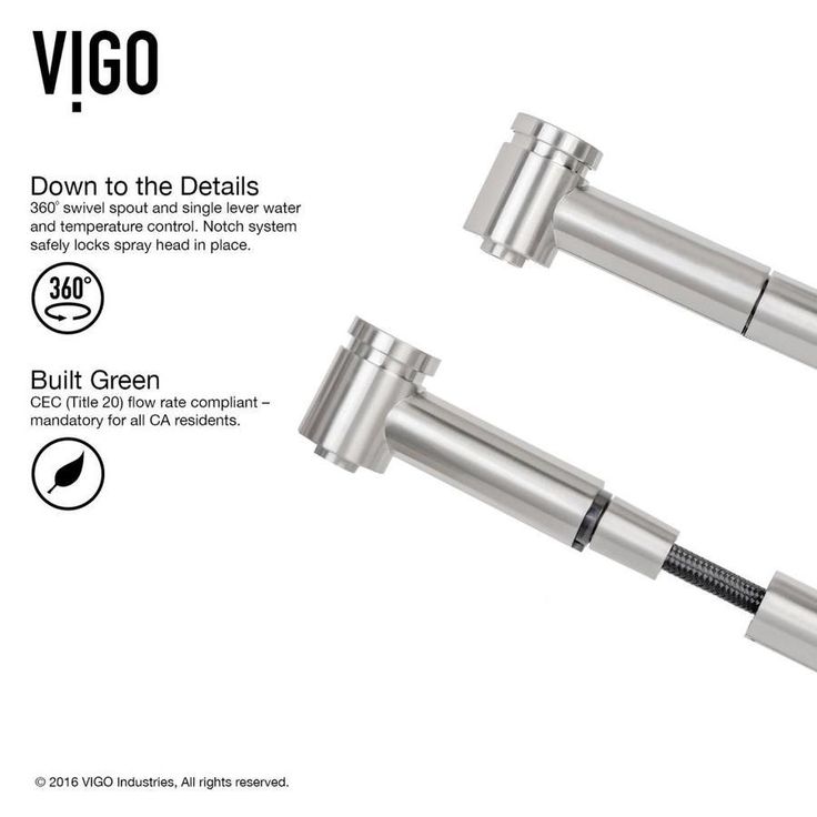 VIGO Branson Stainless Steel 1-Handle Deck-Mount Pull-Out Handle Kitchen Faucet