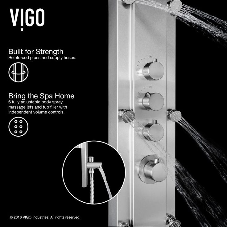 Mateo 59.5 in. 6-Jet High Pressure Shower Panel System with Rainhead Fixed Handheld Dual Shower in Stainless Steel