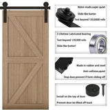 11 ft./132 in. Frosted Black Strap Sliding Barn Door Track Hardware Kit for Double Wood Doors Non-Routed Floor Guide - Super Arbor