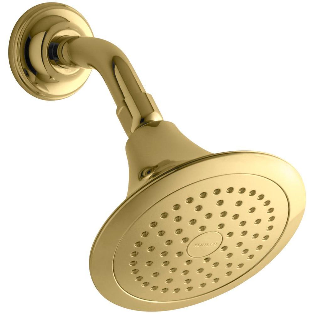 Forte 1-Spray 5.5 in. Single Wall Mount Fixed Rain Shower Head in Vibrant Brushed Nickel - Super Arbor
