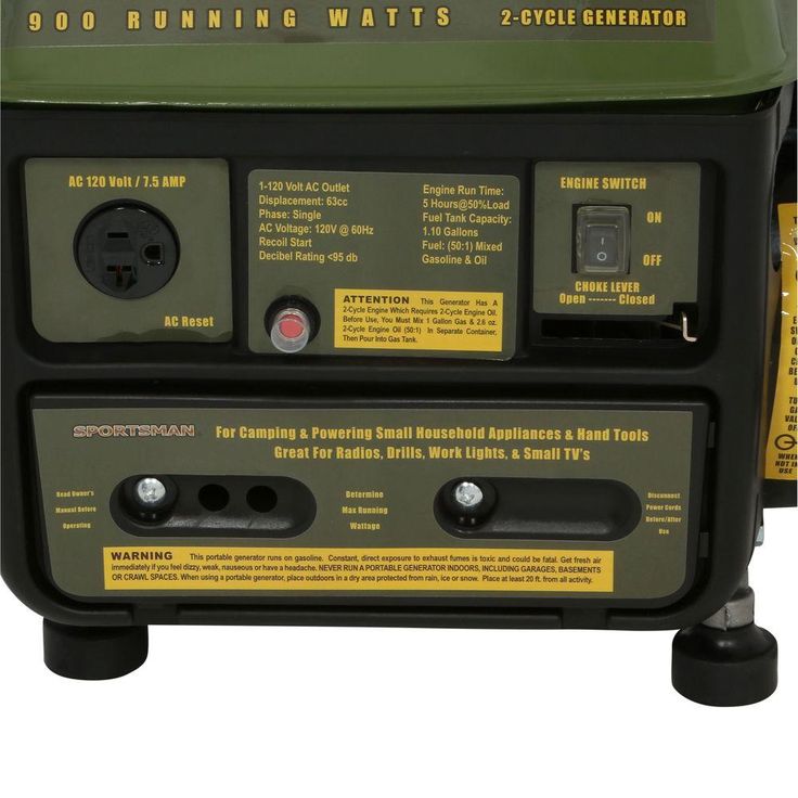 Sportsman 1,000/900-watt Gasoline Powered Portable Generator with 2-Stroke Brushless Motor