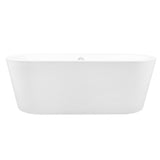 59 in. Acrylic Double Ended Flatbottom Non-Whirlpool Bathtub in Glossy White - Super Arbor