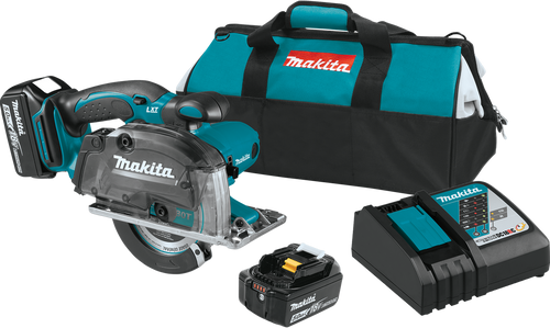 Makita 18V LXT 5-3/8 in. Cordless Metal Cutting Saw Kit (5.0Ah) with Electric Brake and Chip Collector