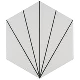 Merola Tile Aster Hex Blanco Encaustic 8-5/8 in. x 9-7/8 in. Porcelain Floor and Wall Tile (11.56 sq. ft. / Case)