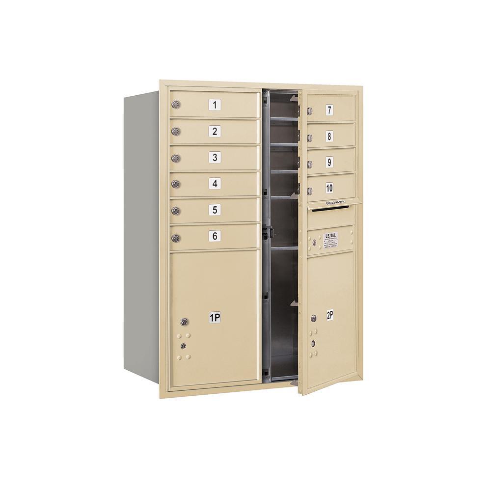 3700 Horizontal Series 10-Compartment with 2-Parcel Locker Recessed Mount Mailbox - Super Arbor