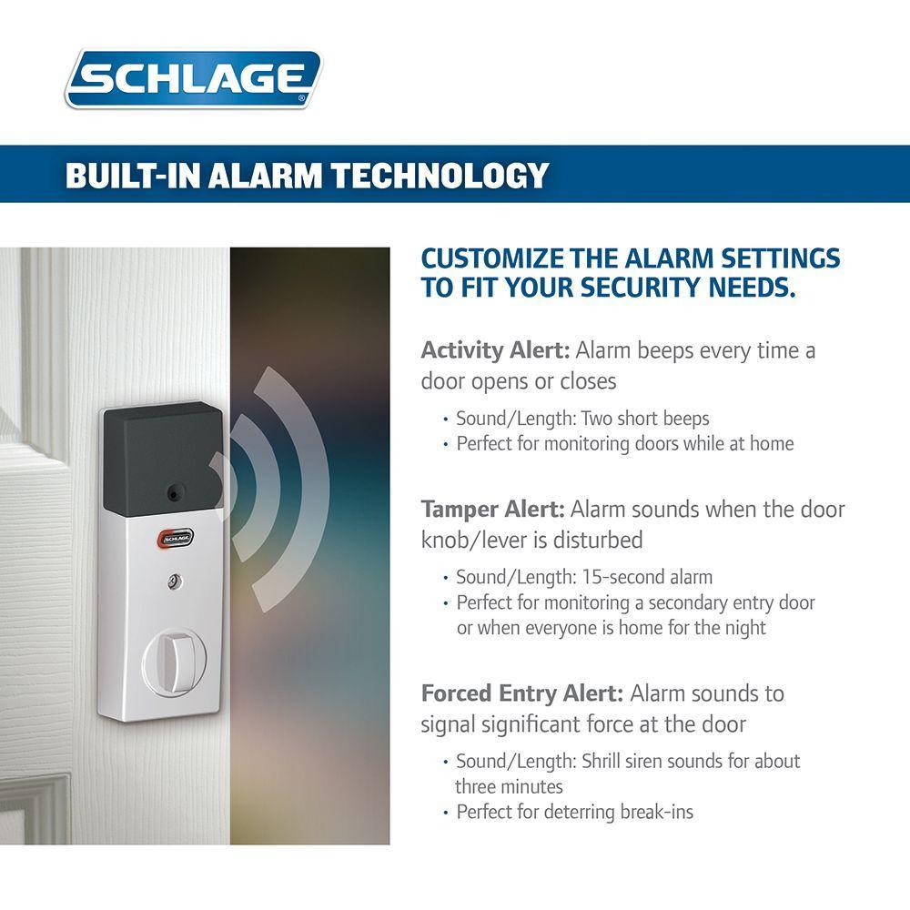 Century Satin Nickel Connect Smart Door Lock with Alarm - Super Arbor