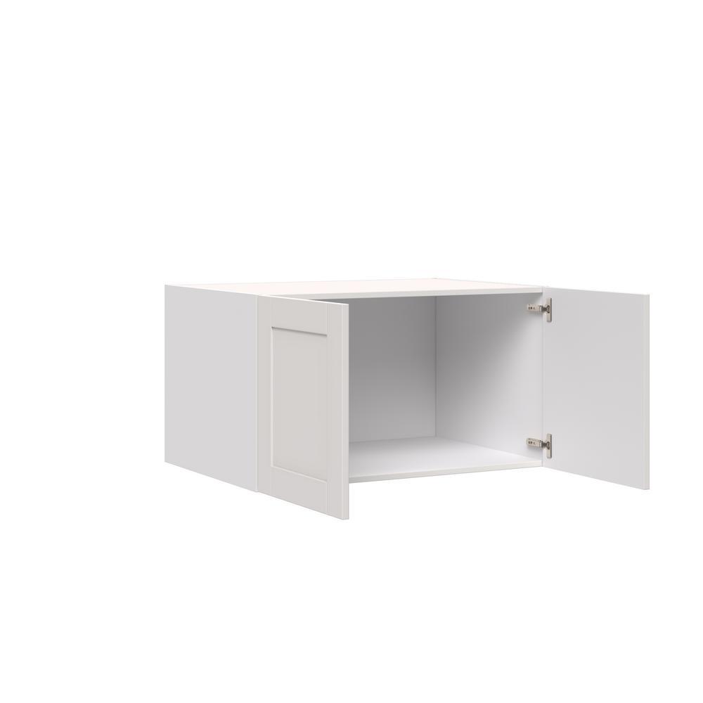 Shaker Assembled 36x20x24 in. Deep Wall Bridge Cabinet in Vanilla White - Super Arbor