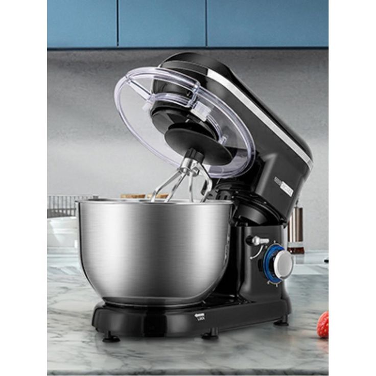 650-Watt 6 Qt. 6- Speed Black Tilt-Head Kitchen Stand Mixer with Beater, Dough Hook and Wire Whip