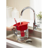 10-Cup Large Water Filter Pitcher in Red, BPA Free