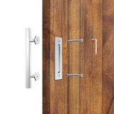 12 in. Stainless Steel Hexagon Pull and Flush Sliding Barn Door Handle Set - Super Arbor