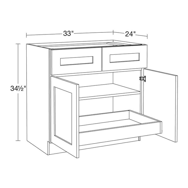 Home Decorators Collection Newport 33 in. W x 24 in. D x 34.5 in. H Assembled Plywood Base Kitchen Cabinet in Blended Cream with 1ROT Soft Close