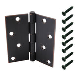 4 in. Satin Nickel Square Corner Security Door Hinges Value Pack (3-Pack) - Super Arbor