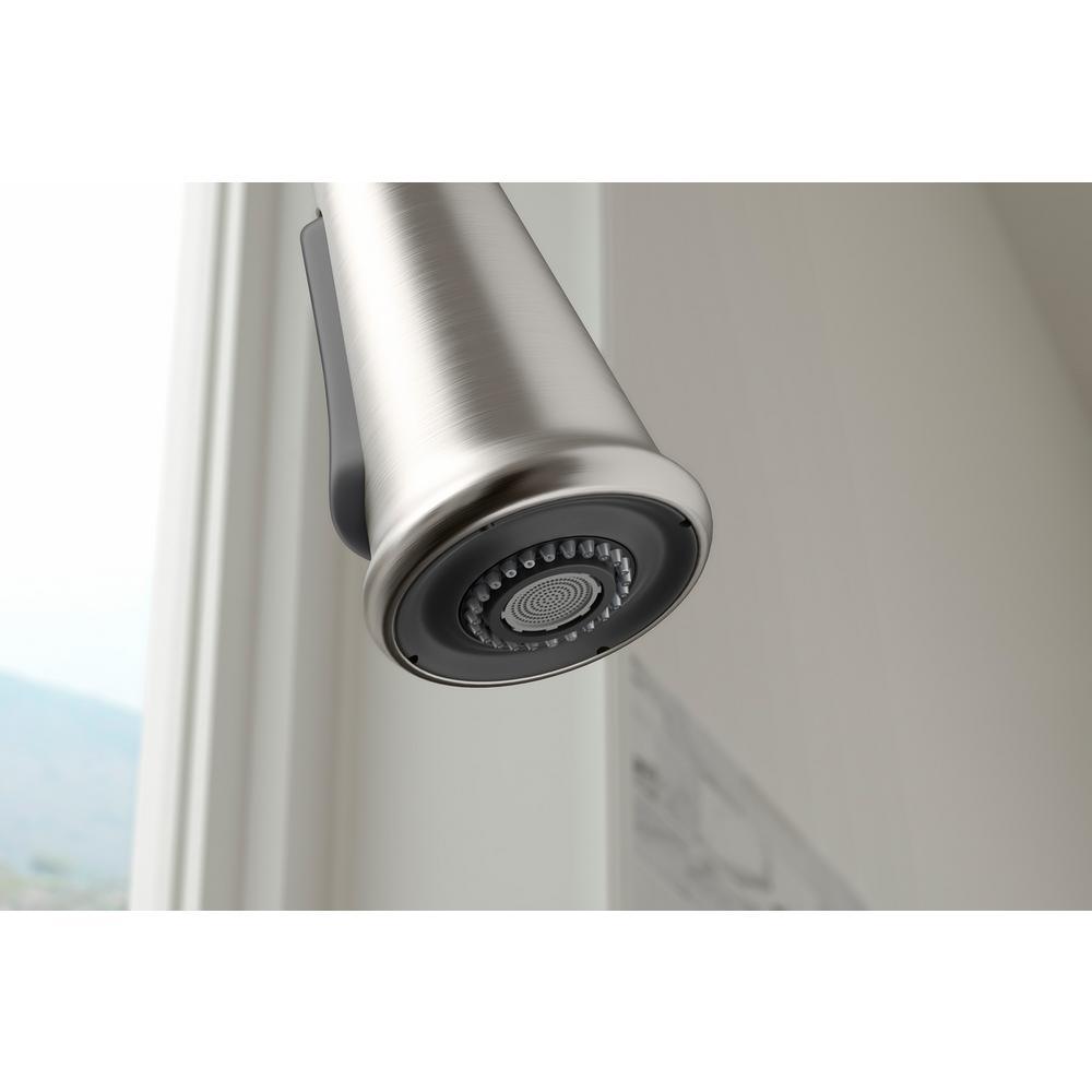 Tyne Single-Handle Pull-Down Sprayer Kitchen Faucet in Vibrant Stainless - Super Arbor