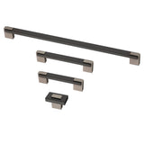 Industrial Insert 4 or 5-1/16 in. (102 or 128mm) Heirloom Silver and Matte Black Dual Mount Drawer Pull - Super Arbor