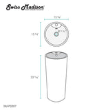 Swiss Madison Monaco Circular Basin Pedestal Sink in Glossy White