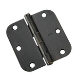 (2-Pack) 3-1/2 in. x 3-1/2 in. Brushed Nickel Full Mortise Butt Hinge with 5/8 in. Radius