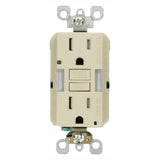 15 Amp Self-Test SmartlockPro Combo Duplex Guide Light and Tamper Resistant GFCI Outlet, White - Super Arbor