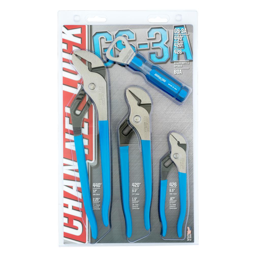 12 in., 9-1/2 in. and 6-1/2 in. Tongue and Groove Plier Set (3-Piece) - Super Arbor