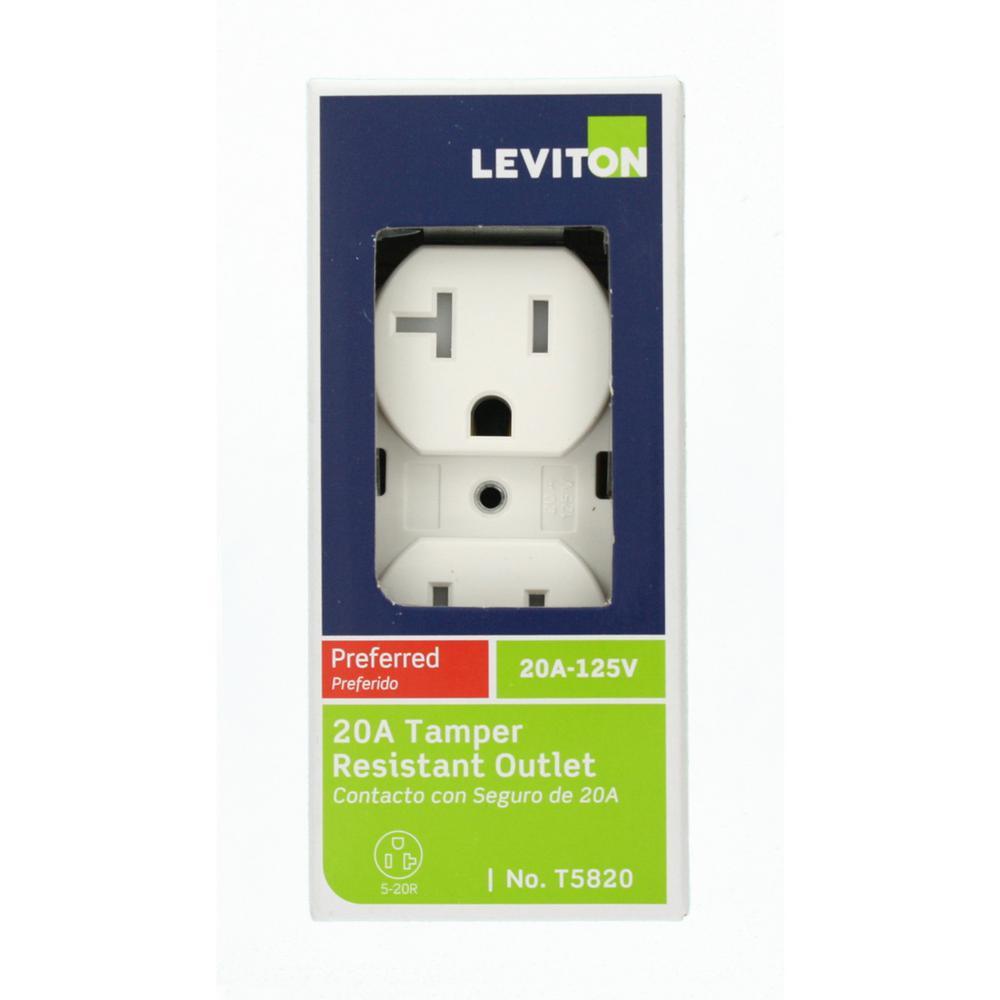 20 Amp Residential Grade Self Grounding Tamper Resistant Duplex Outlet, White - Super Arbor