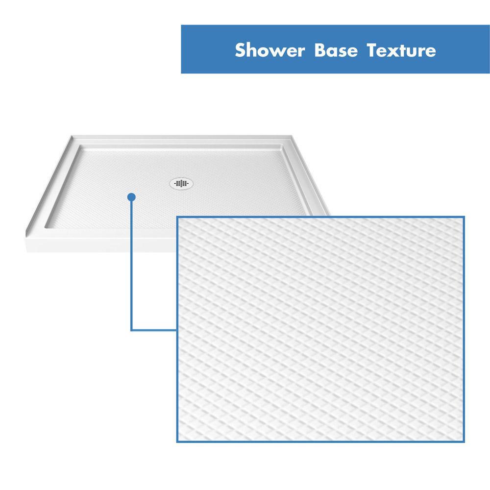 Flex 32 in. x 32 in. x 76.75 in. Pivot Shower Kit Door in Brushed Nickel with Center Drain White Base and Back Walls Kit - Super Arbor