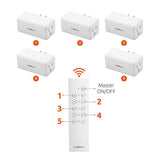 Wireless Indoor Remote Control Outlet Switch with 5 RCVs and 2 Remotes - Super Arbor