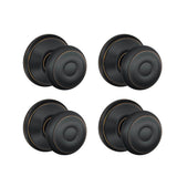 Georgian Aged Bronze Passage Hall/Closet Door Knob (4-Pack) - Super Arbor