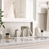Brea 8 in. Widespread 2-Handle Waterfall Bathroom Faucet in Brushed Nickel
